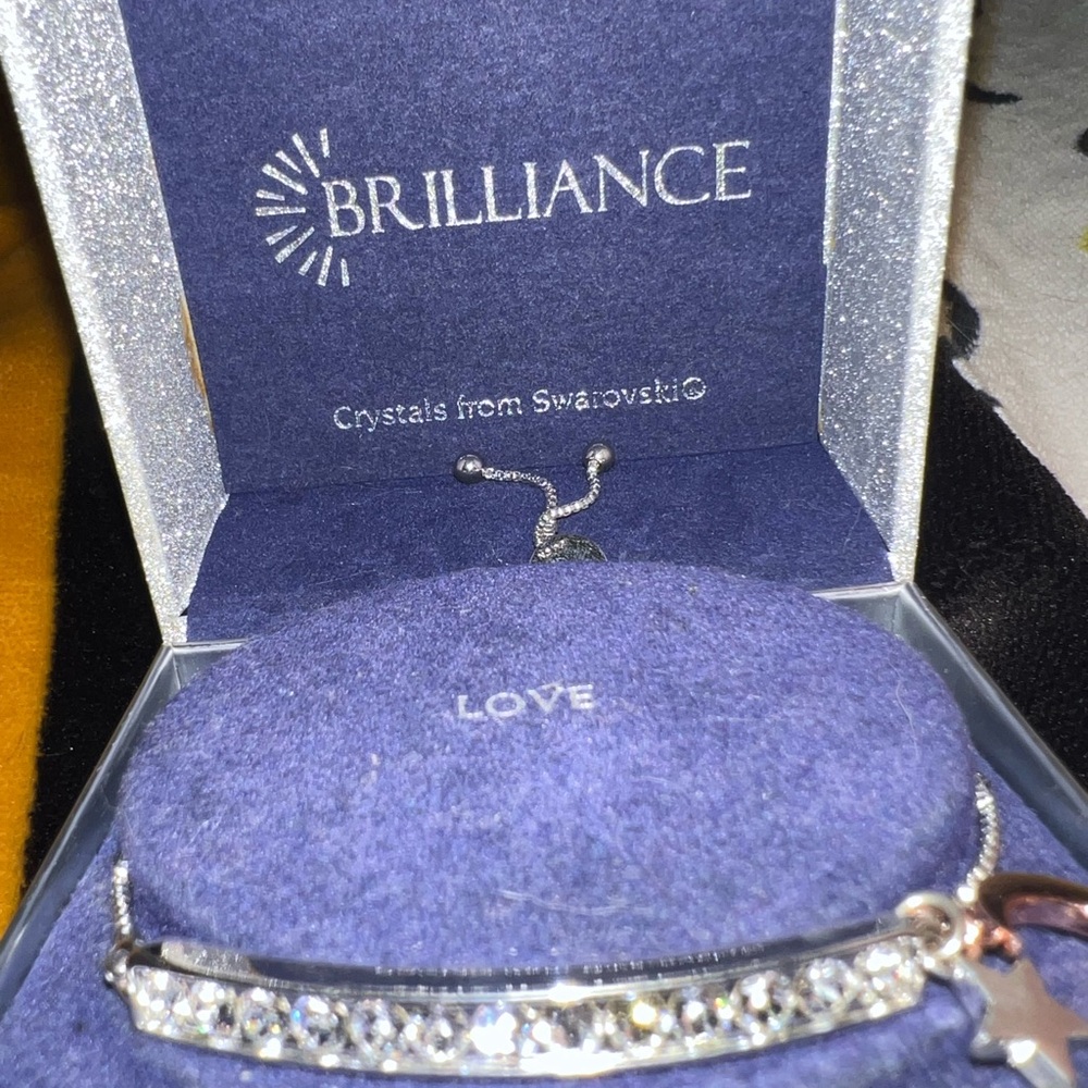 Silver Bracelet with Crystals